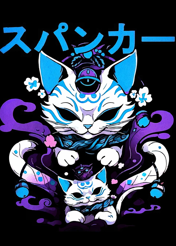 Japanese Cats with Text