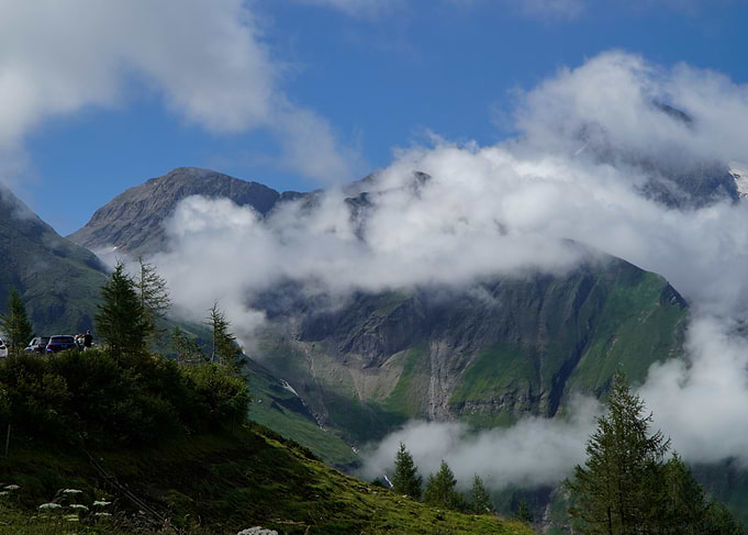 Mountain landscape with clouds and trees | Grossglockner High Alpine Road