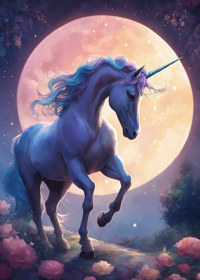 Unicorn in Moonlight
