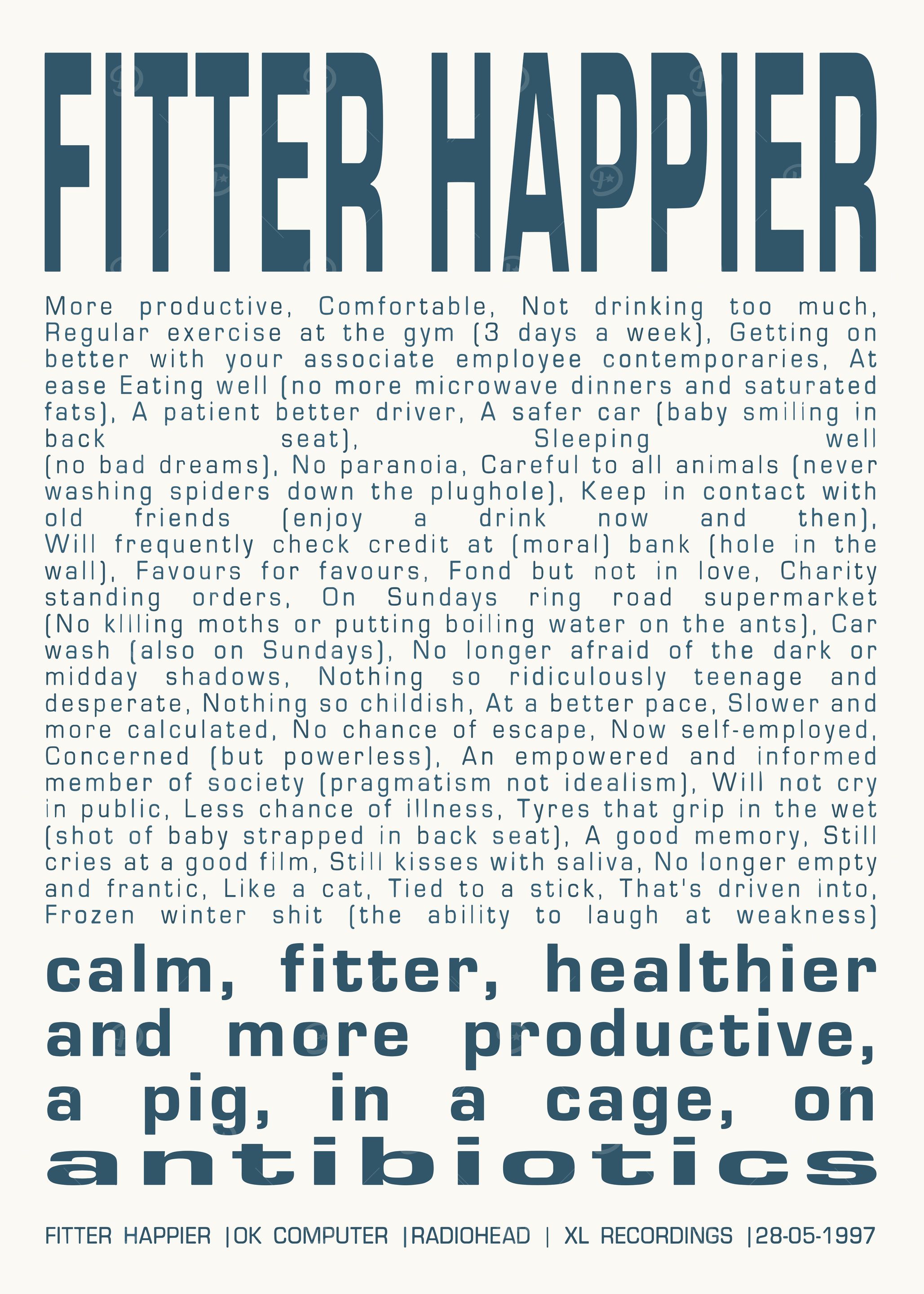 Fitter Happier - Radiohead Lyrics