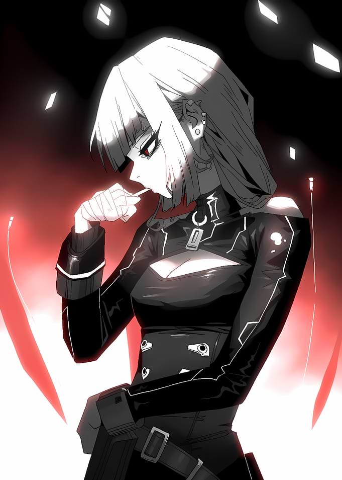 Anime Girl in Black Uniform