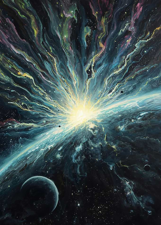 Cosmic Explosion Over Earth