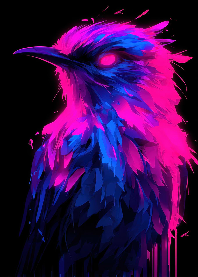 Neon Bird Digital Art