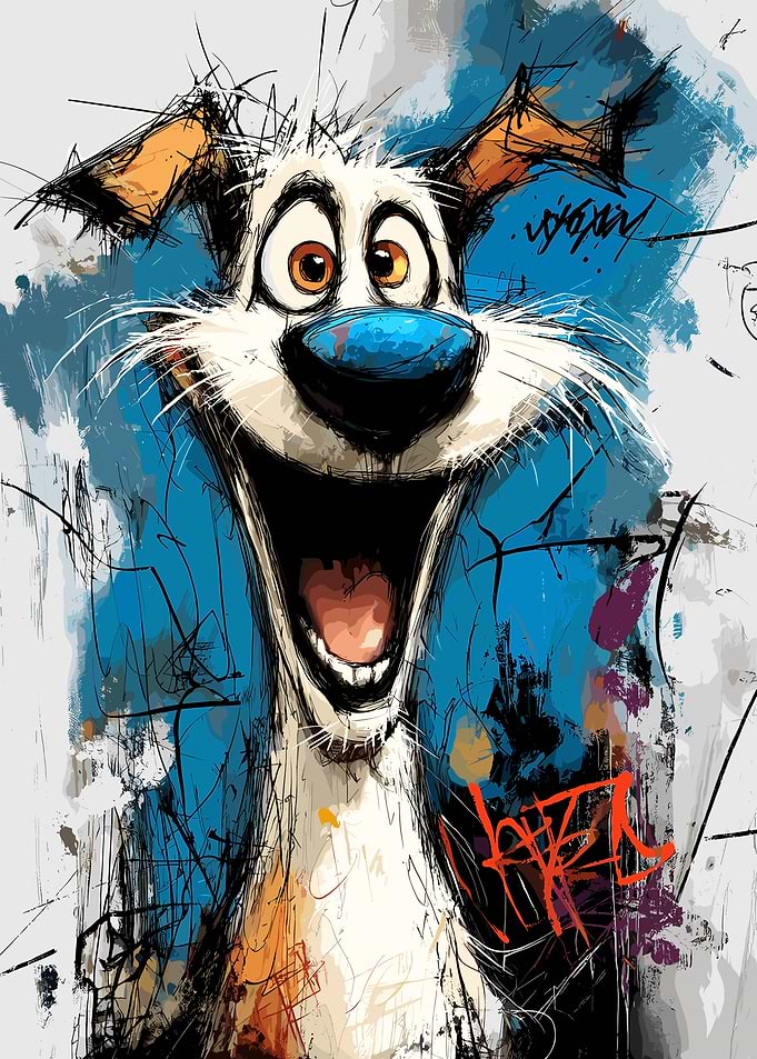 Dog Portrait with Blue Nose