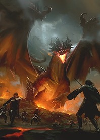 Ancient Red Dragon's Fiery Onslaught