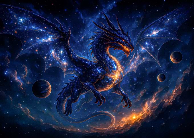 Cosmic Dragon in Nebula