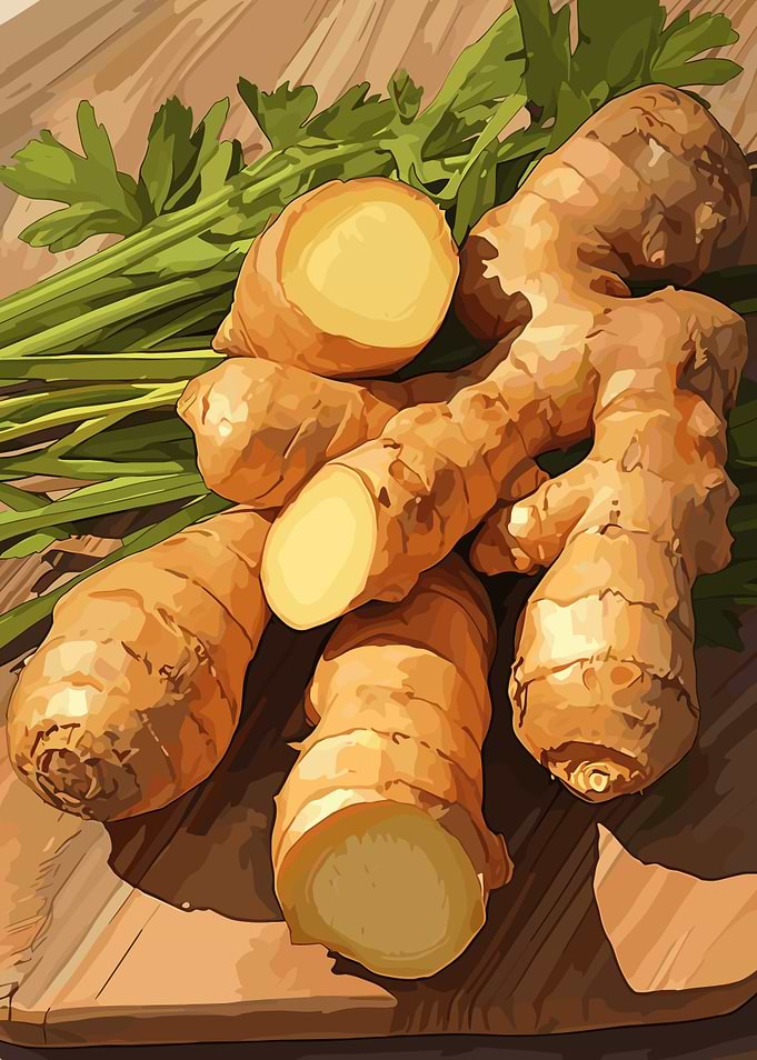Ginger and Greenery Still Life