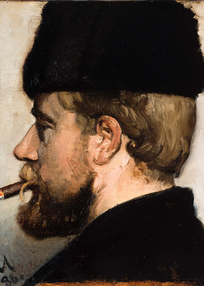Man with Cigar and Fur Hat