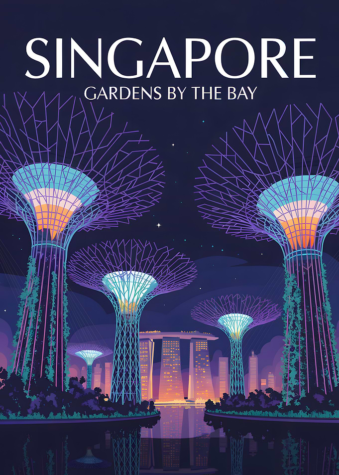Singapore Gardens by the Bay Illustration