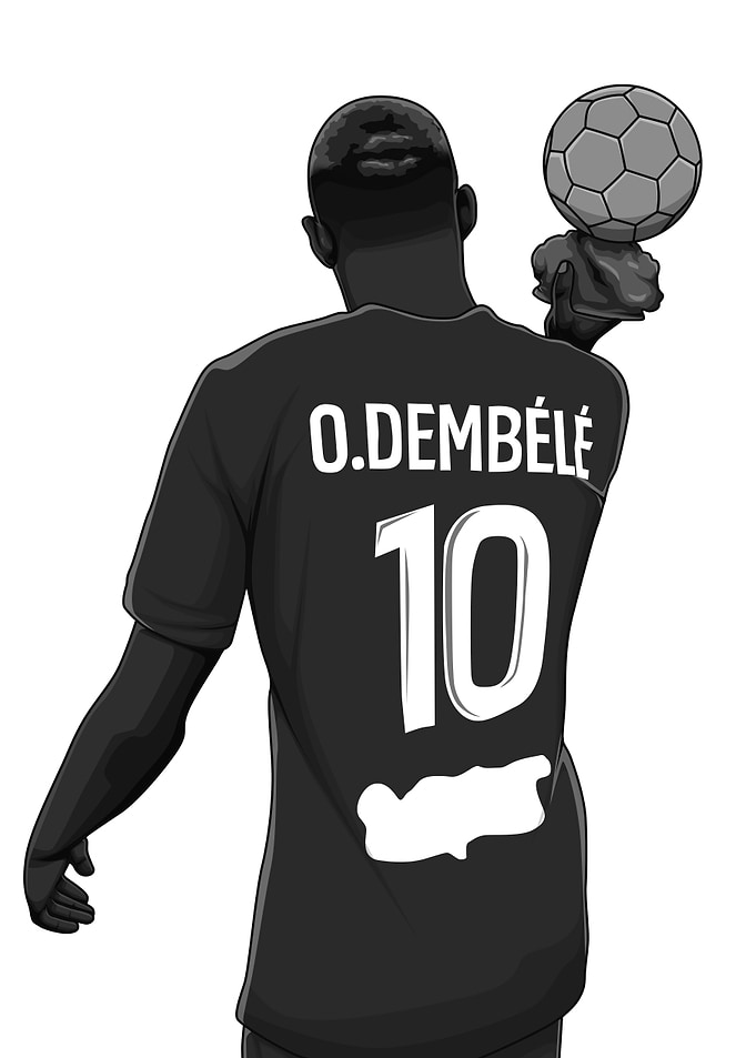 Ousmane Dembélé Black and White Version