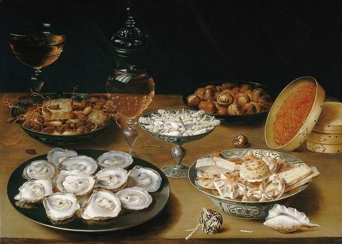 Still Life with Seafood and Wine
