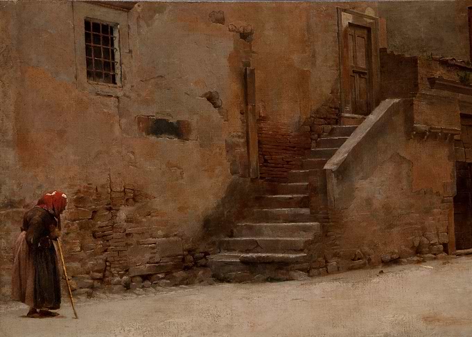 Old Woman in Italian Street Painting
