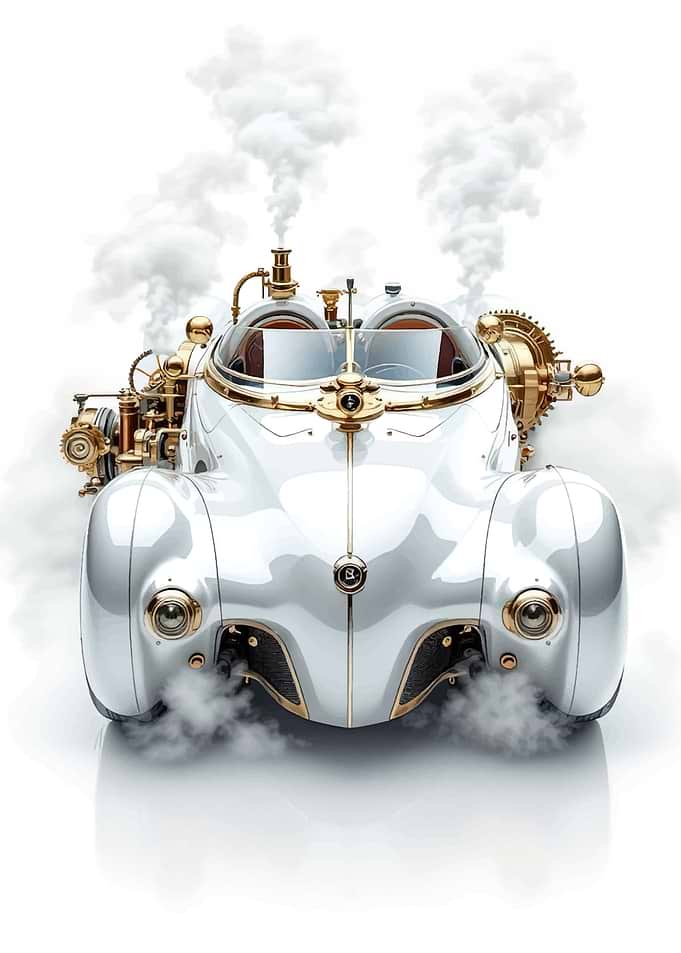 Steampunk Car with Steam
