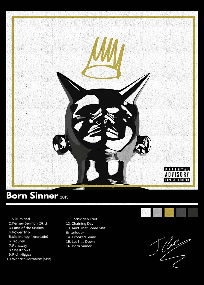 J. Cole - Born Sinner Album Cover