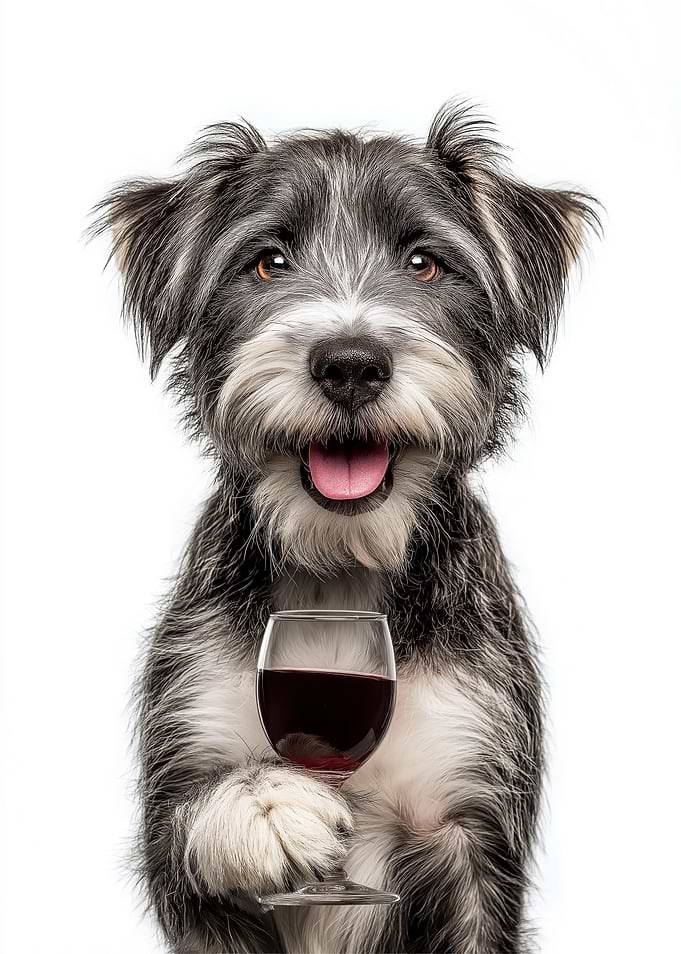 Glen of Imaal Terrier dog with Wine Glass Portrait