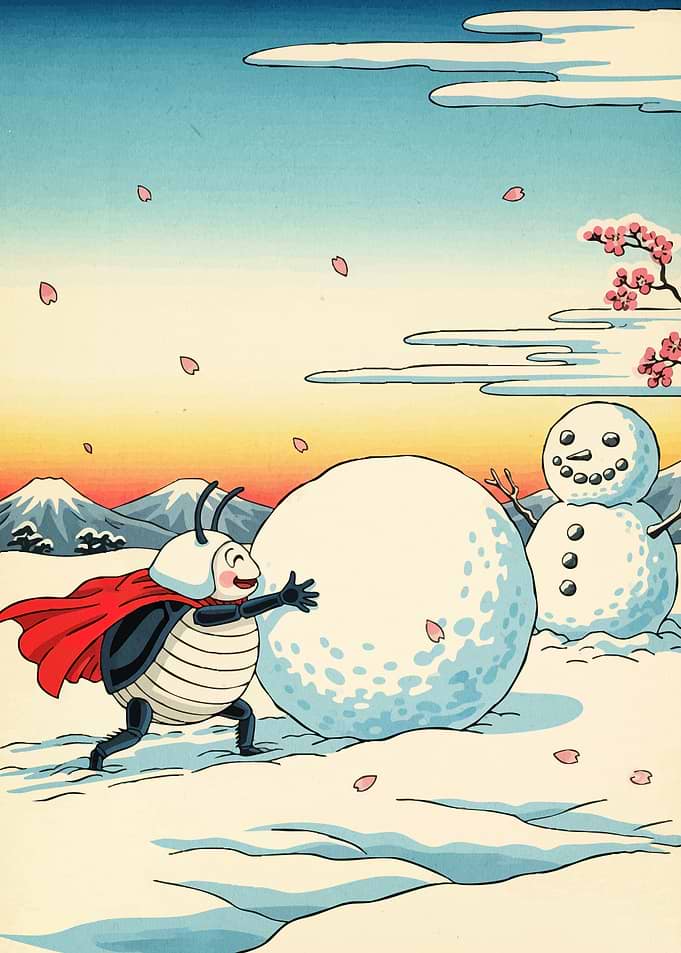 Beetle Snowball Winter Landscape