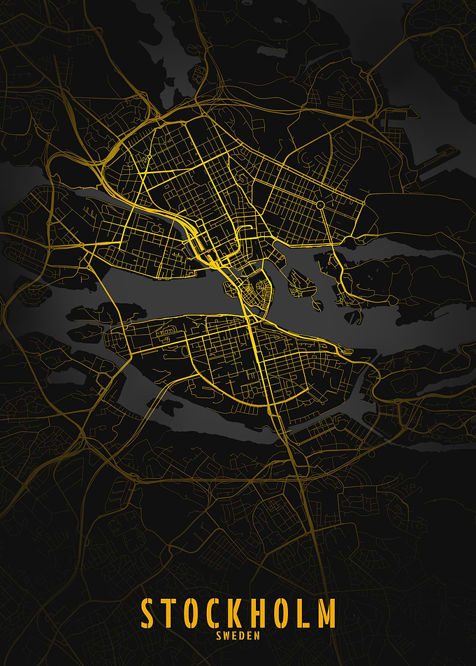 Stockholm Golden City Map