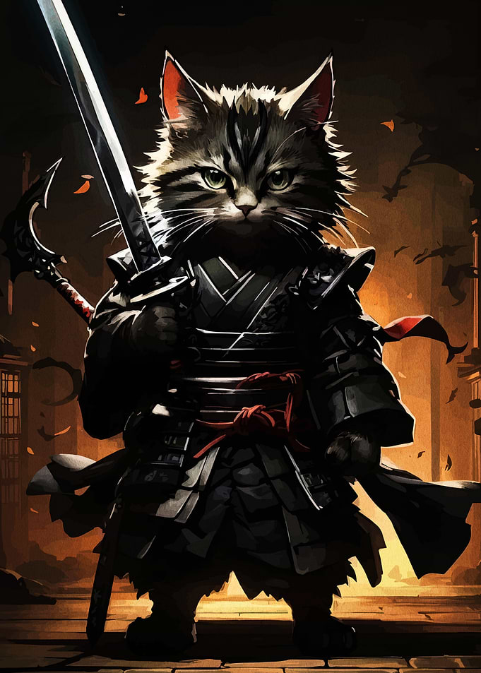 Samurai Cat Warrior
