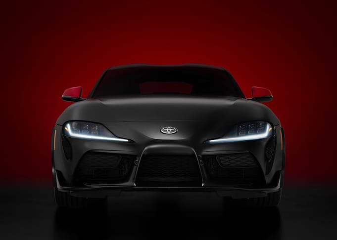 Sleek Black Toyota Supra Front View