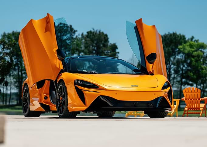 Orange McLaren with Doors Open