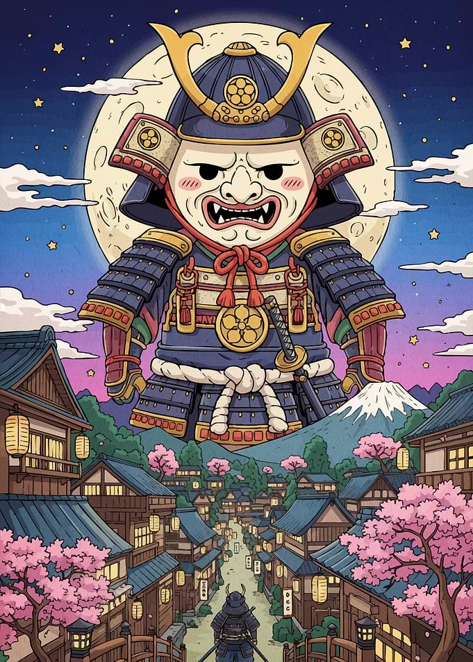 Samurai Warrior Japanese Town