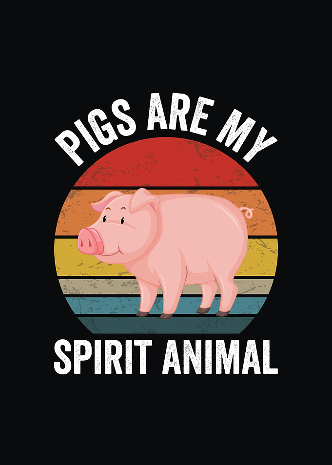 Pigs are my spirit animal retro farm design