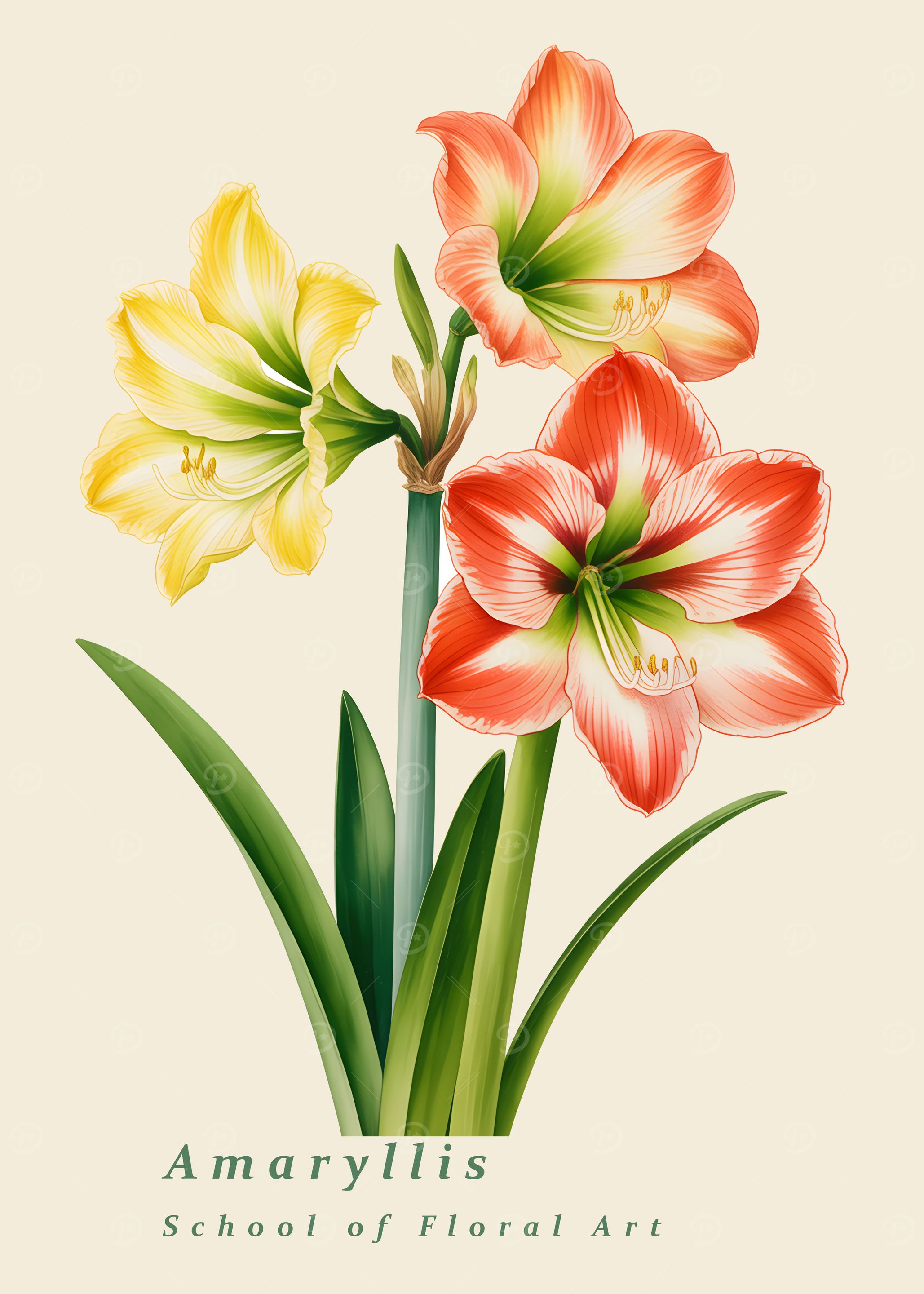 Amaryllis Floral Art Print