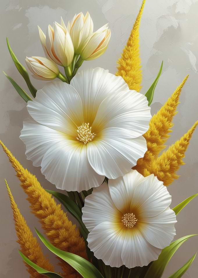 Floral Arrangement with White and Yellow Flowers