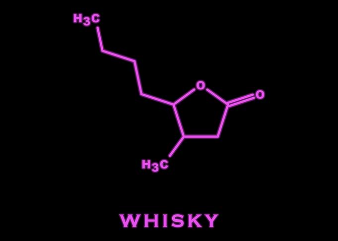 Whisky Molecule Structure in Pink