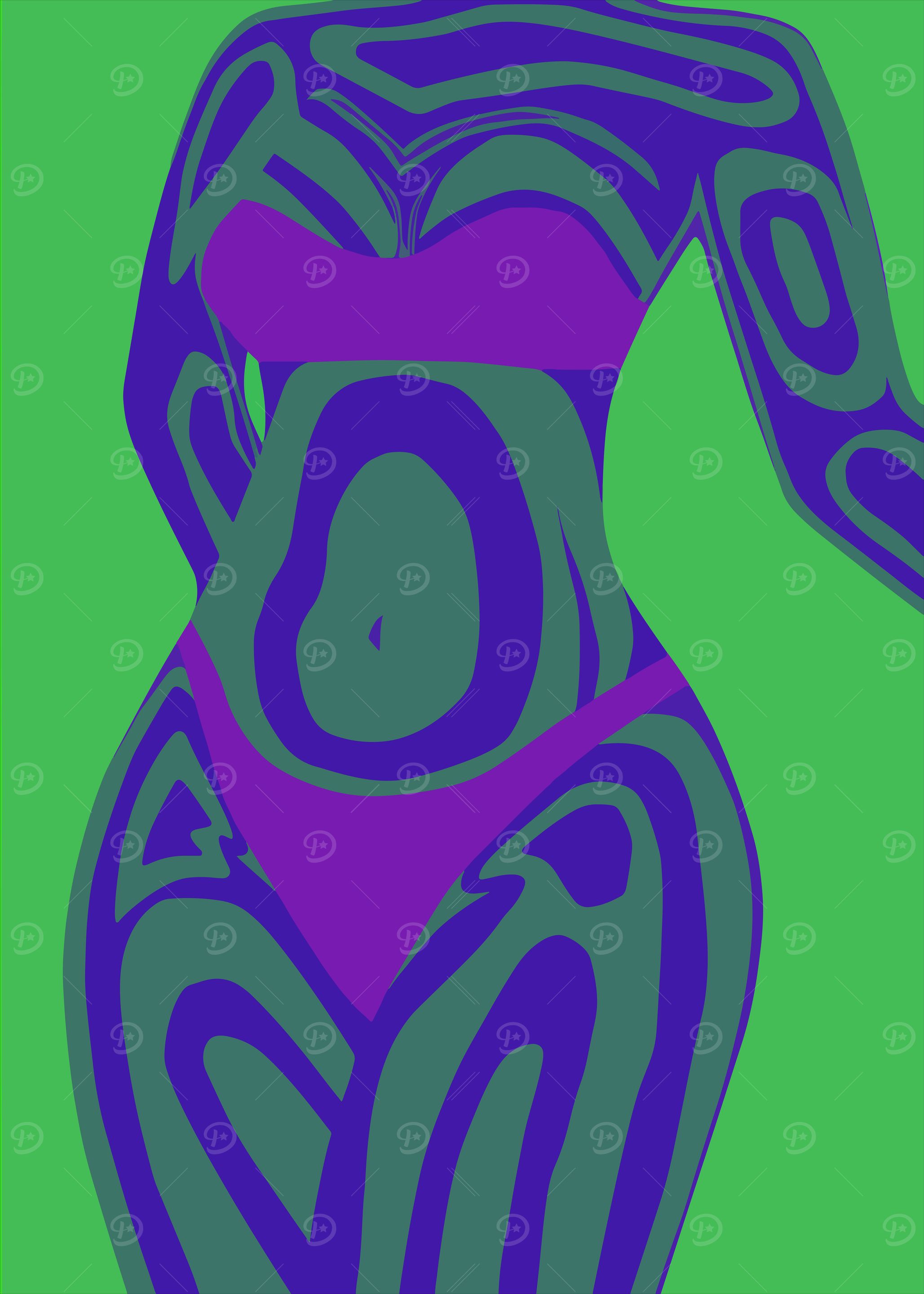 Abstract Bikini Body Art