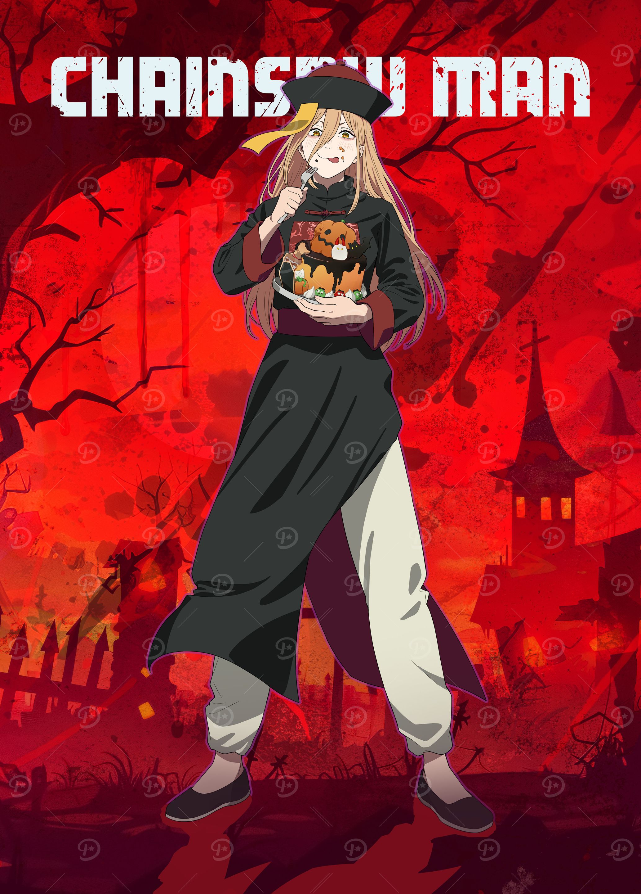 Chainsaw Man: Power's Halloween Feast Logo Red Tone