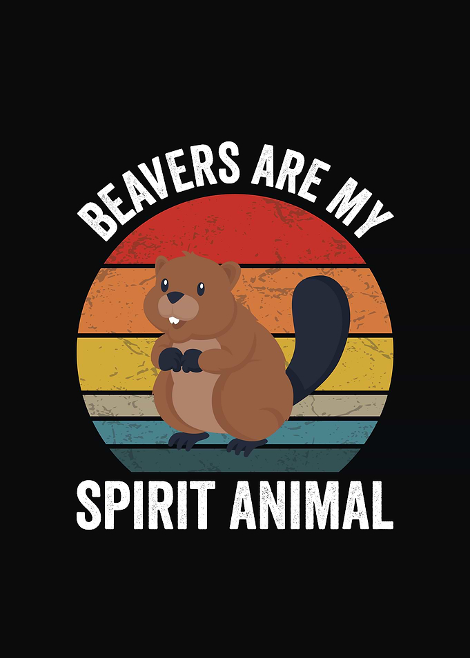 Beavers Are My Spirit Animal Retro Design