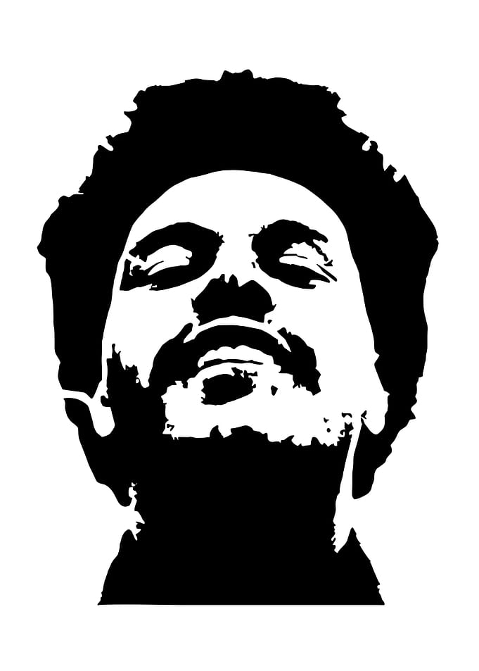 The Weeknd Black and White Portrait