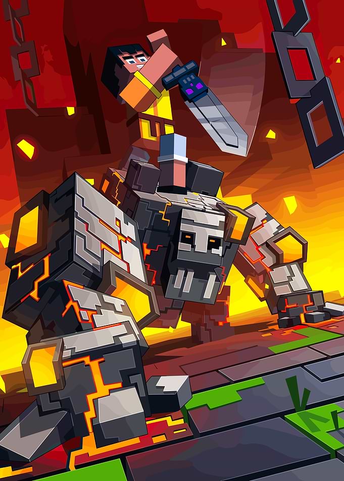 Minecraft Dungeons Hero vs Golem