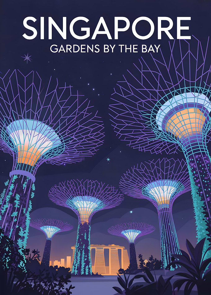 Singapore Gardens by the Bay Illustration