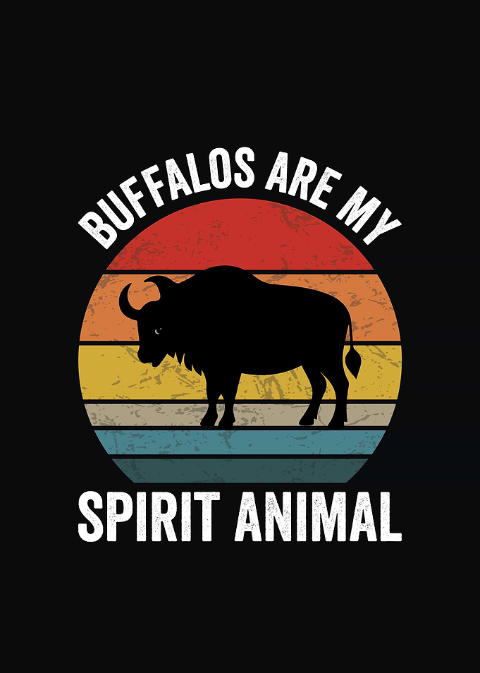 Buffalo Spirit Animal Retro Design