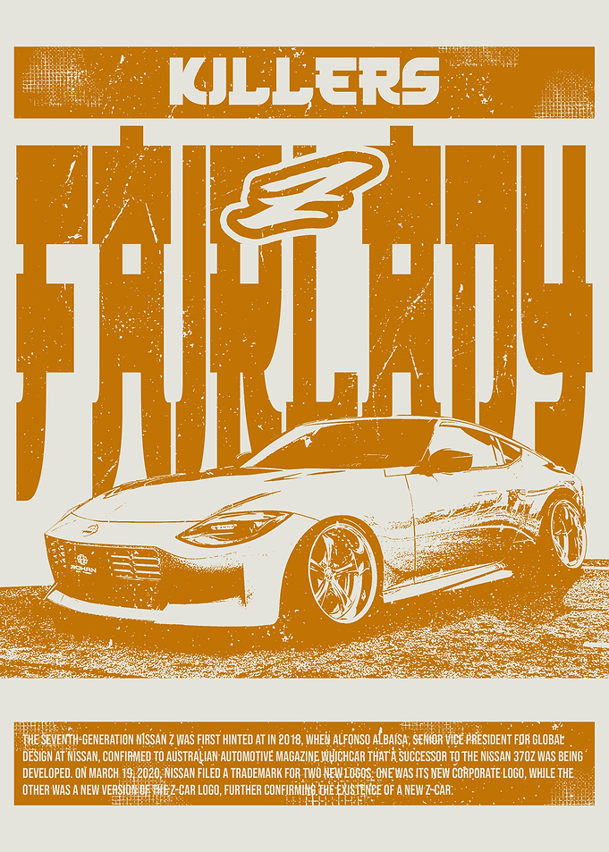 Nissan Fairlady Z Car White Vintage Style