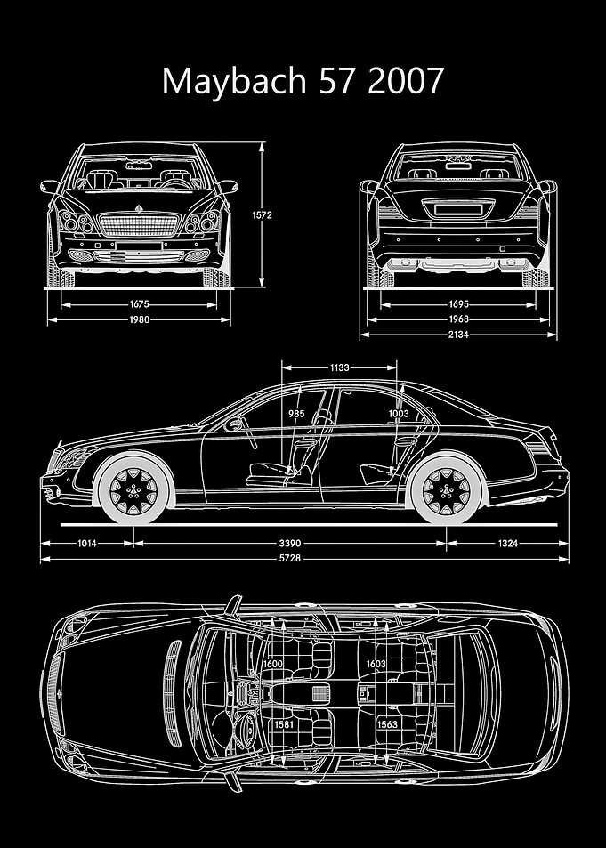 Maybach 57 2007 Blueprint