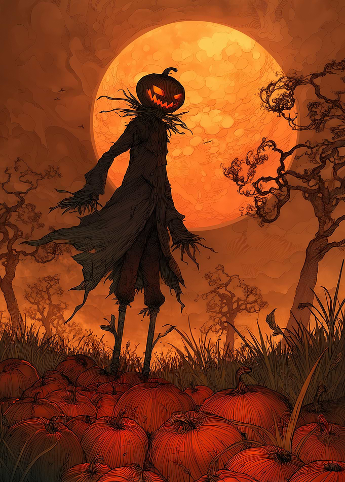 Halloween Scarecrow Pumpkin Patch