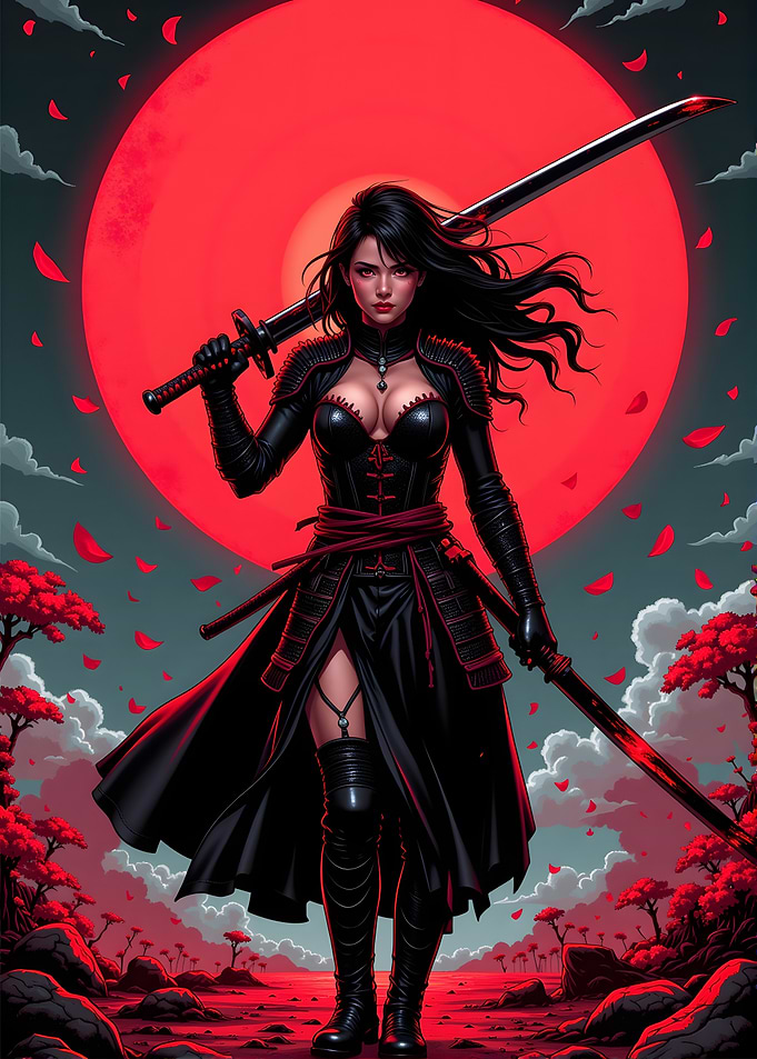 Blood Moon Samurai Women