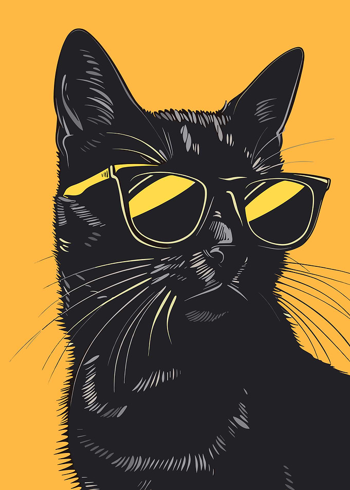 Cool Cat with Sunglasses Illustration