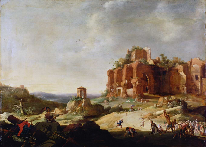 Classical Ruins with Figures Painting