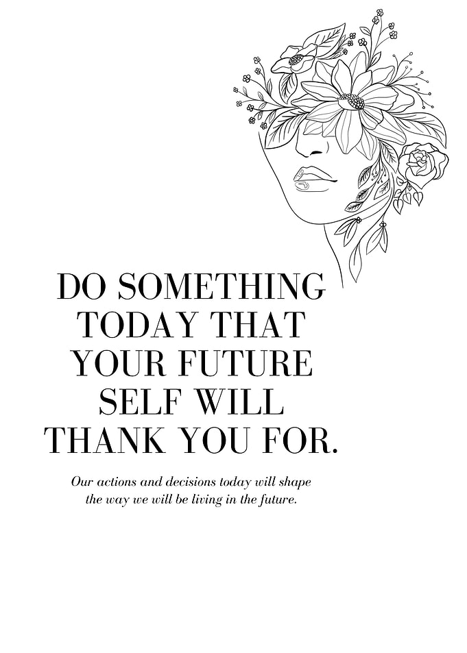 Inspirational Quote with Floral Woman