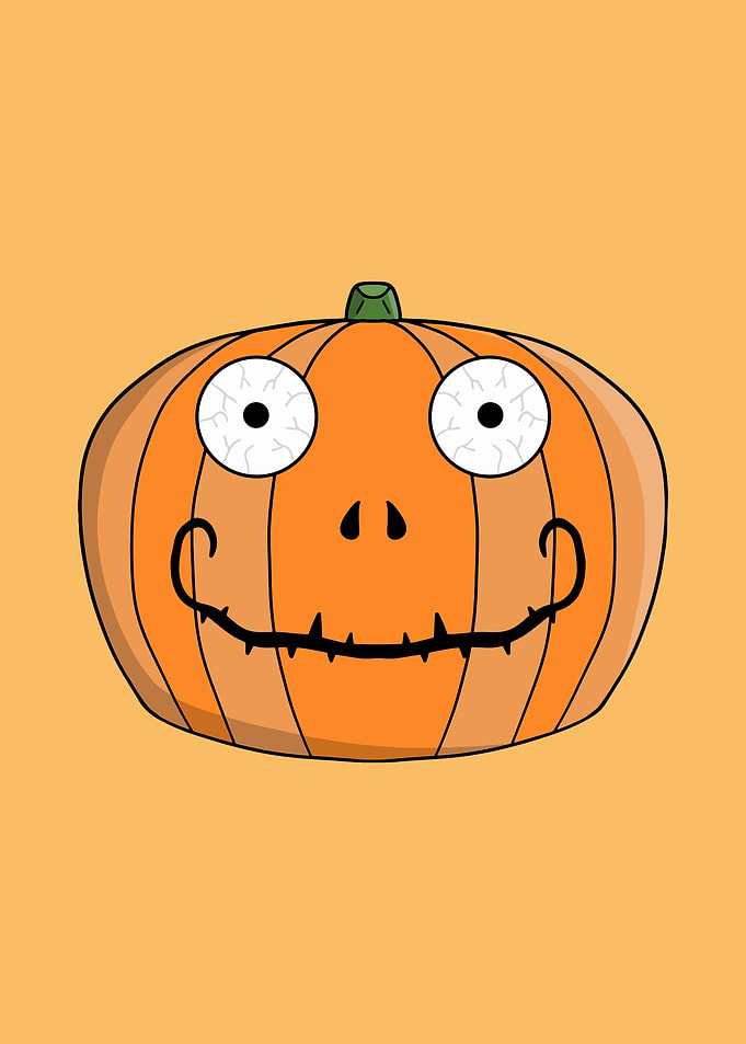Cartoon Pumpkin with Googly Eyes