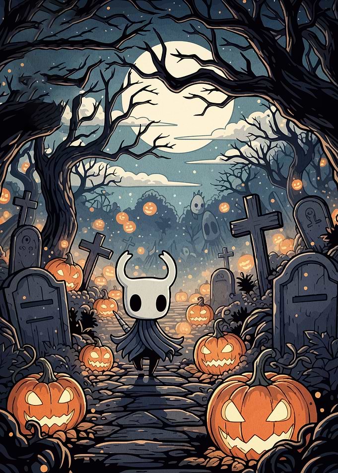 Hollow Knight Halloween Graveyard