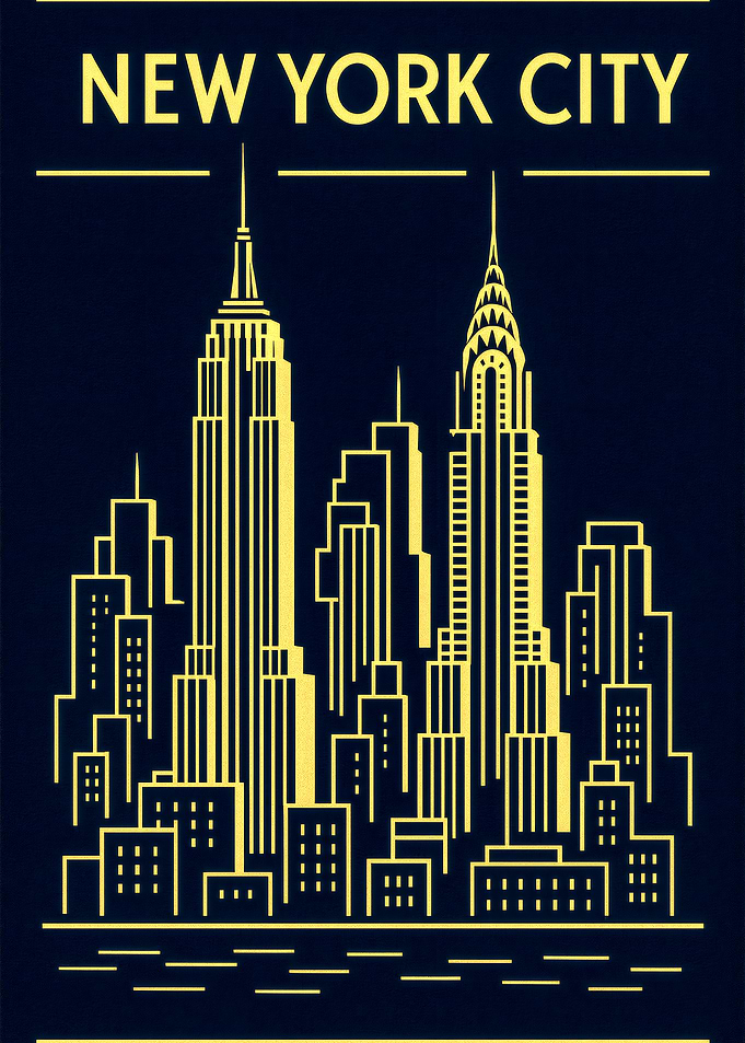 New York City Art Deco Skyline