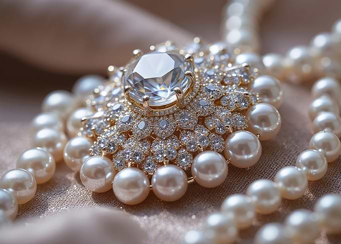 Elegant Pearl and Diamond Jewelry