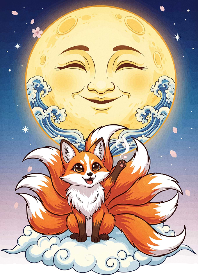 Nine-tailed Fox Smiling Moon