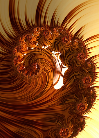 Fractal Spiral in Brown and Gold