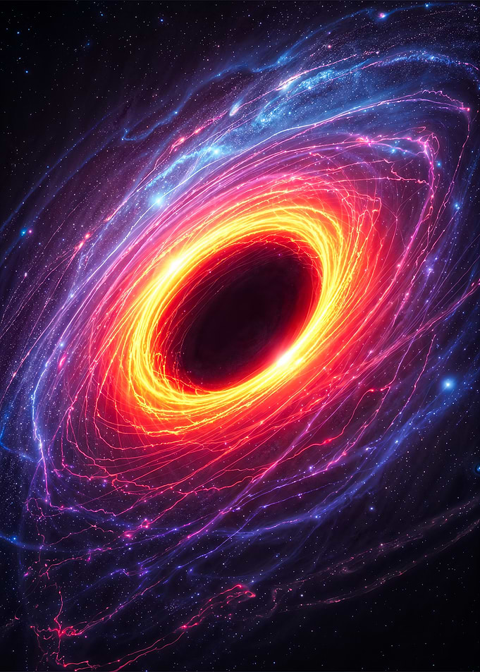 Vibrant Black Hole in Space